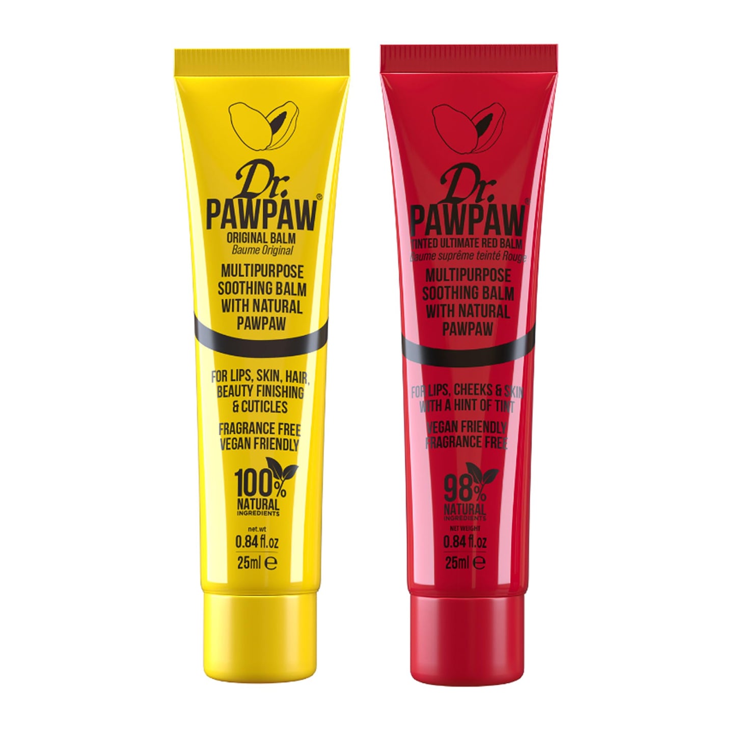 Dr. PawPaw Party Set - Multipurpose, Soothing and Tinted, Hydrating Lip Balm Giftset - Ultimate Red and Original Balm - Gluten Free - 2 pc Beauty and Personal Care Dr. PAWPAW ORIGINAL BALM