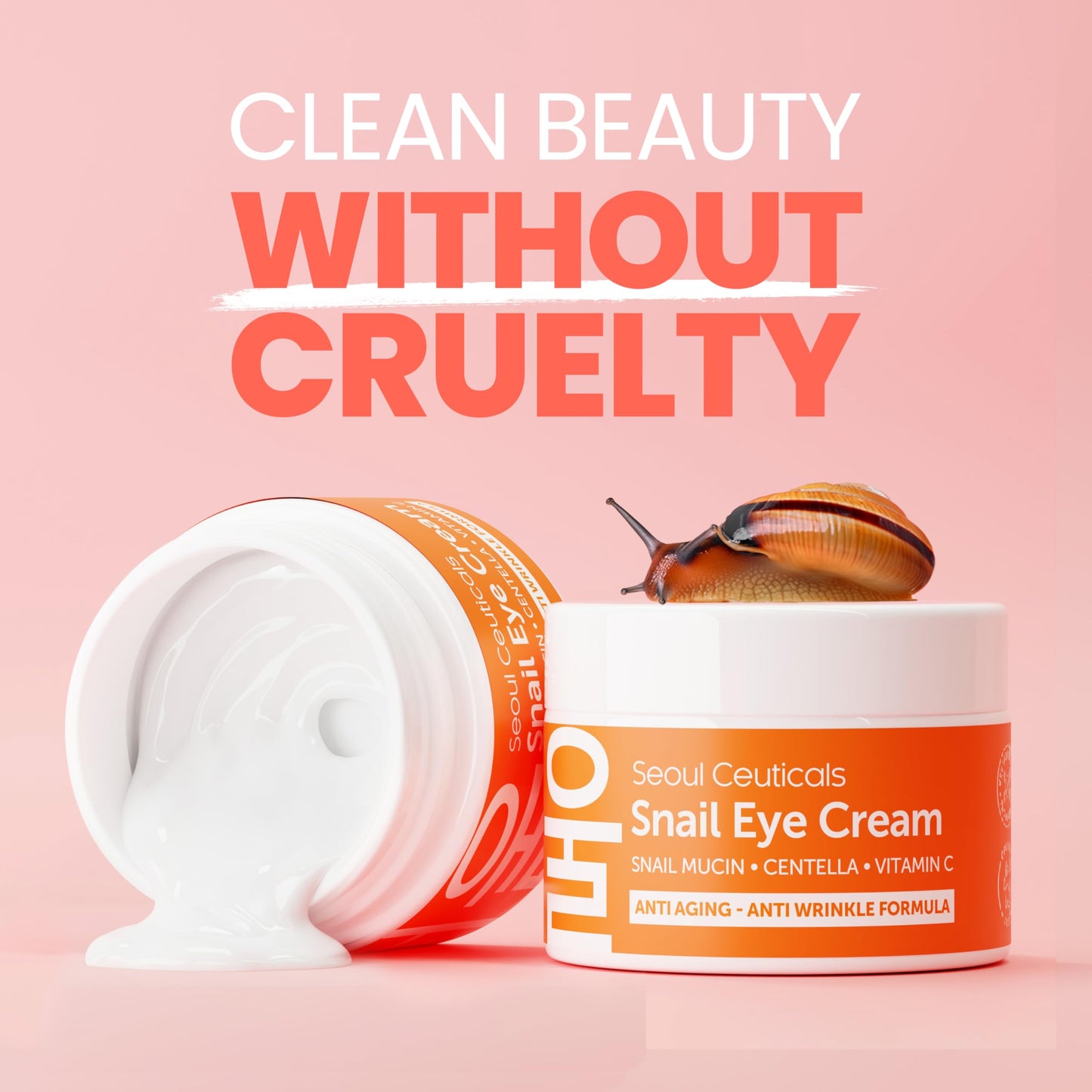 SeoulCeuticals Korean Snail Mucin Eye Cream - 97.5% Snail Filtrate K Beauty Anti Aging Under Eye Anti Wrinkle Eye Treatment Cream 0.5oz Beauty & Personal Care SeoulCeuticals
