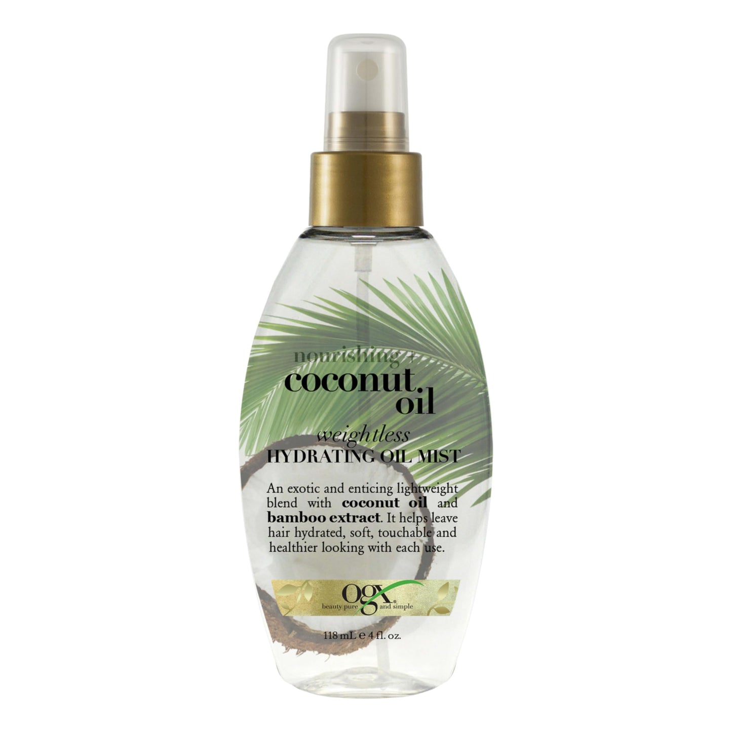 OGX Nourishing + Coconut Oil Weightless Hydrating Oil Hair Mist, Lightweight Leave-In Hair Treatment with Coconut Oil & Bamboo Extract, Paraben Beauty and Personal Care OGX Default Title