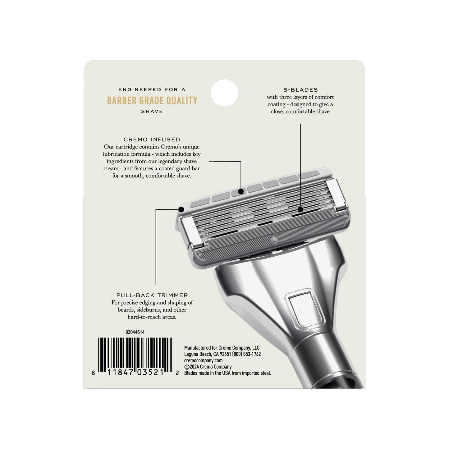 Cremo Astonishingly Superior Razor Refills, (4 Pack) & Cooling Formula Post Shave Balm, Soothes, Cools And Protects Skin From Shaving Irritation Beauty and Personal Care Cremo
