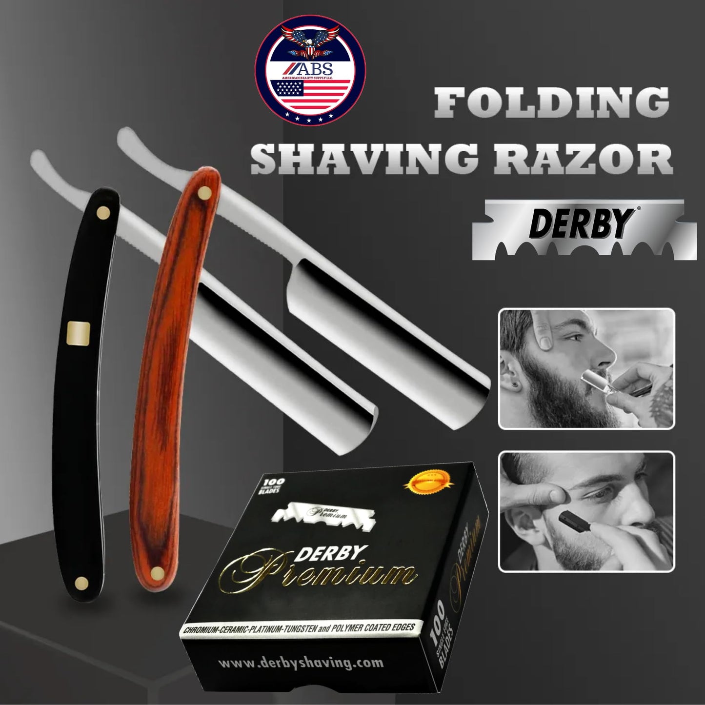 ABS Derby Premium Single Edge Razor Blades for Straight Razors and Shavettes - Barbershop-Quality Sharp, Smooth Shaving Refills - American Beauty Beauty and Personal Care ABS American Beauty Supply