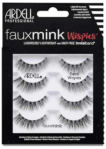Ardell Faux Mink Lashes Demi Wispies Multipack, Natural-Looking False Eyelashes, 4 Pairs, 1 Pack Beauty & Personal Care Ardell