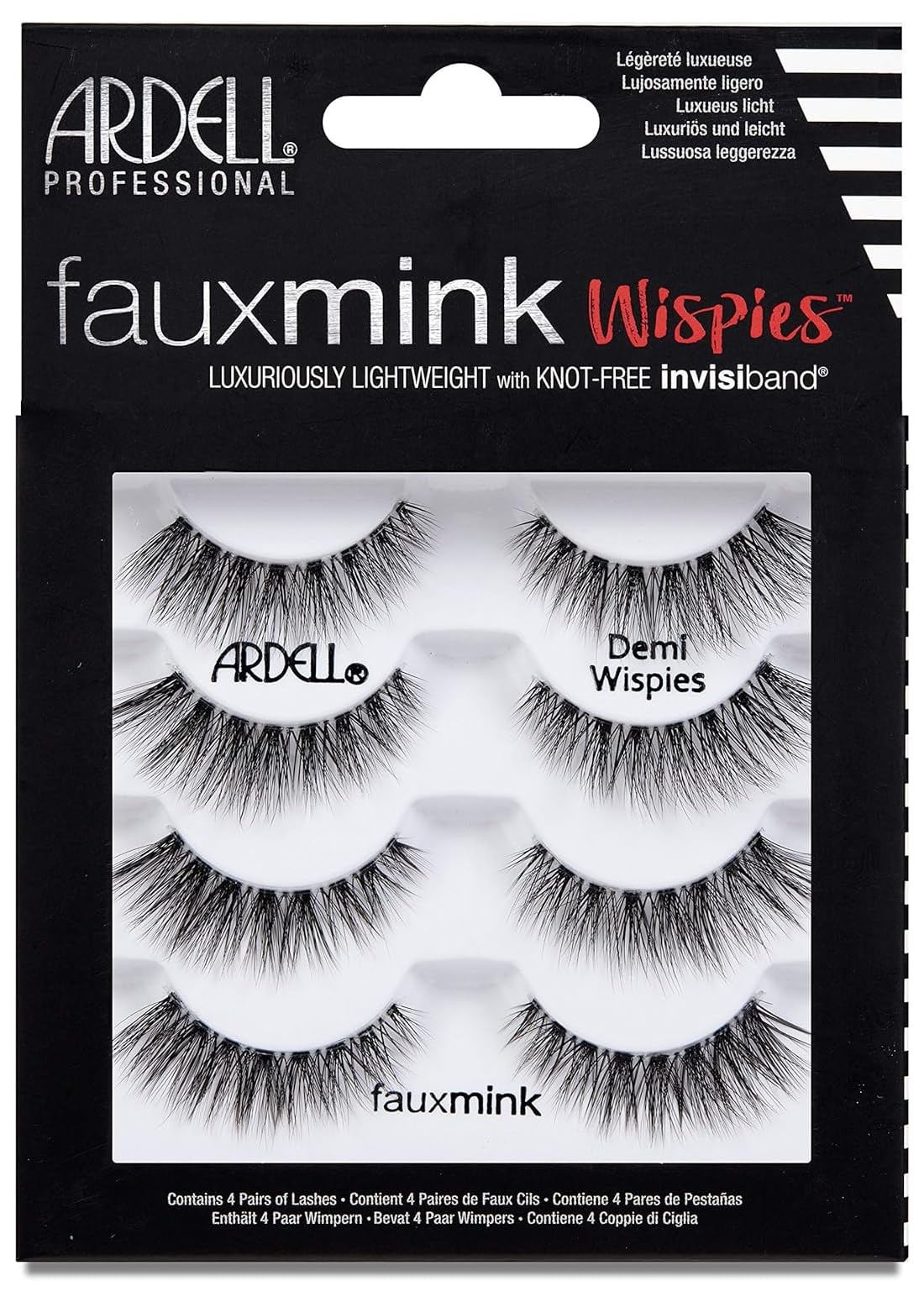 Ardell Faux Mink Lashes Demi Wispies Multipack, Natural-Looking False Eyelashes, 4 Pairs, 1 Pack Beauty & Personal Care Ardell