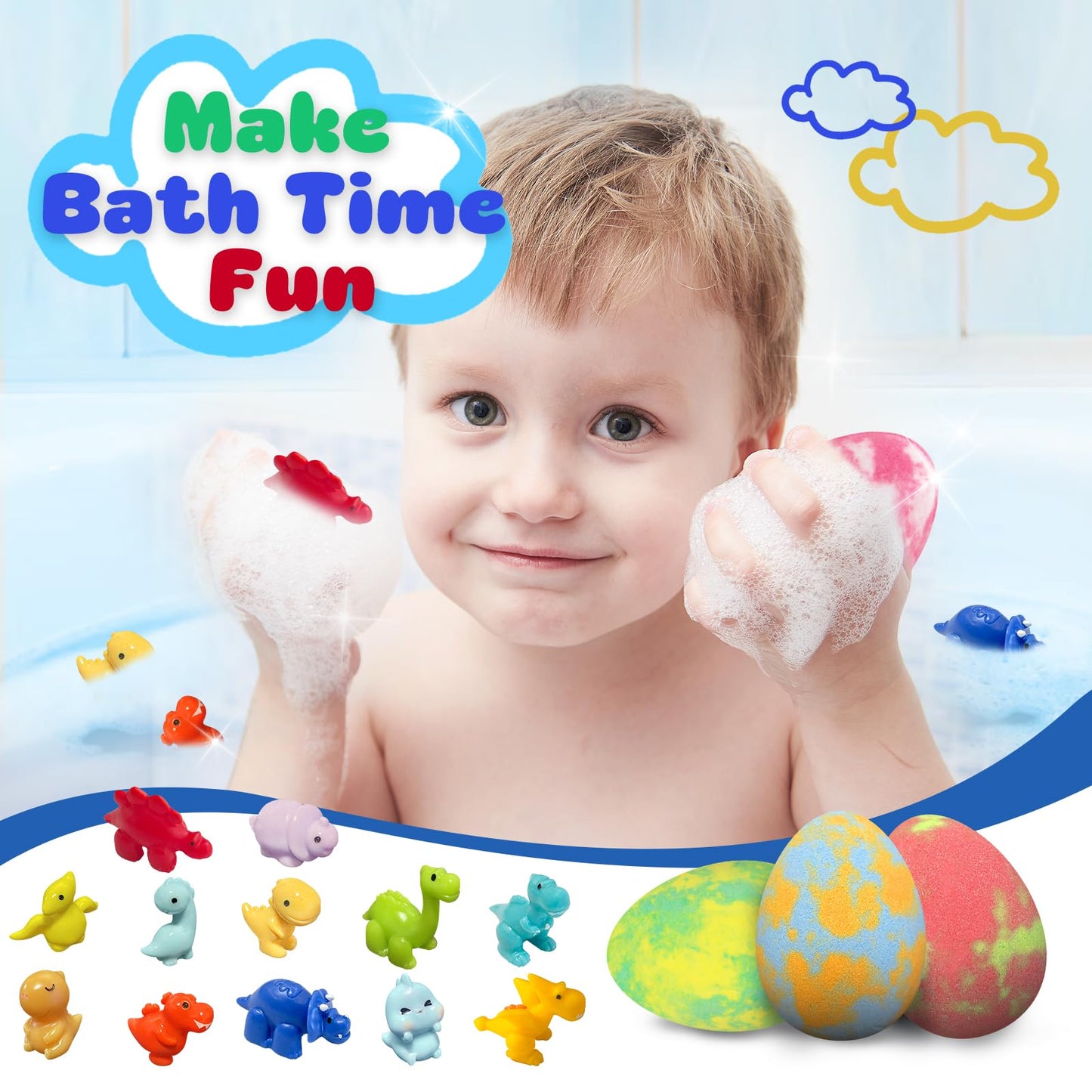 Bath Bombs for Kids with Surprise Toys Inside, 12 Pack Dinosaur Bath Bombs with Dino Toy & Suction Cup Bath Toys, Birthdays Gifts for Boys Girls Beauty and Personal Care Lisotera