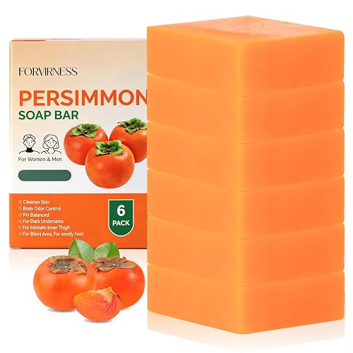 forvirness 6 PCS Persimmon Soap Bar for Body Odor Control, Natural Deodorant Body Bar Soap for Old People Smell, Odor Wash Soap with Japanese Beauty & Personal Care forvirness