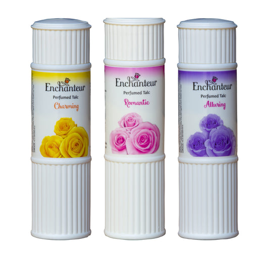 Enchanteur Perfumed Body Talcum Powder Charming, Romantic & Alluring Scent (Pack of 3 X 100 g.) by Enchanteur Beauty & Personal Care Enchanteur