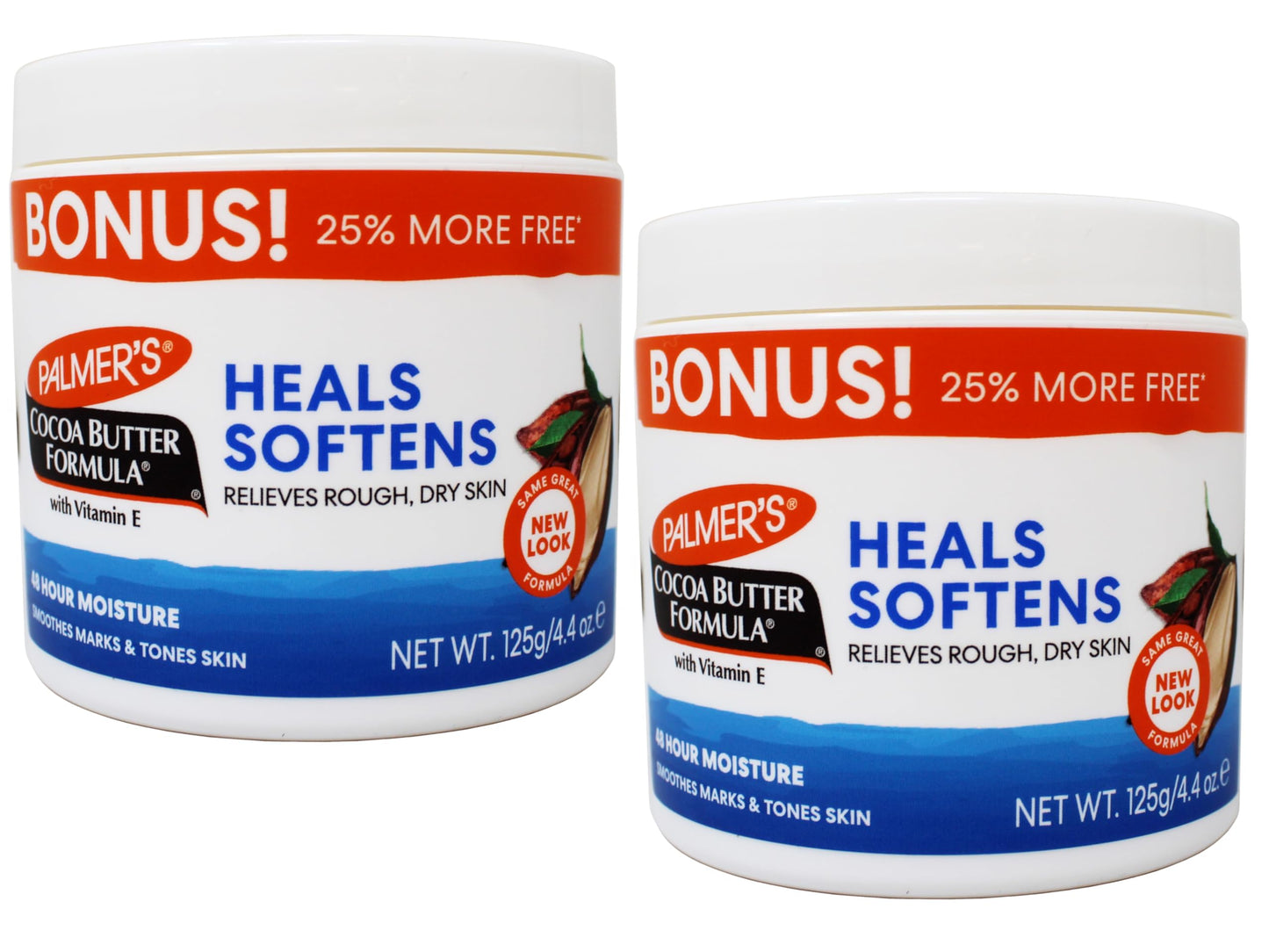 Palmer's Cocoa Butter Formula with Vitamin E, Body Moisturizer, Relieves Rough, Dry Skin, Smoothes Marks & Tones Skin, ("Bonus") 4.4 OZ Jar - 2 Pack Beauty & Personal Care Palmers