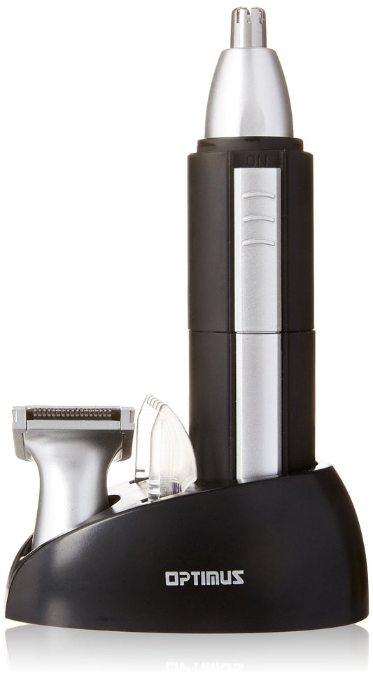 Optimus 50003 Personal Grooming System With Rotary Blades and Trimmer Head Attachment, Black/silver Beauty and Personal Care Optimus
