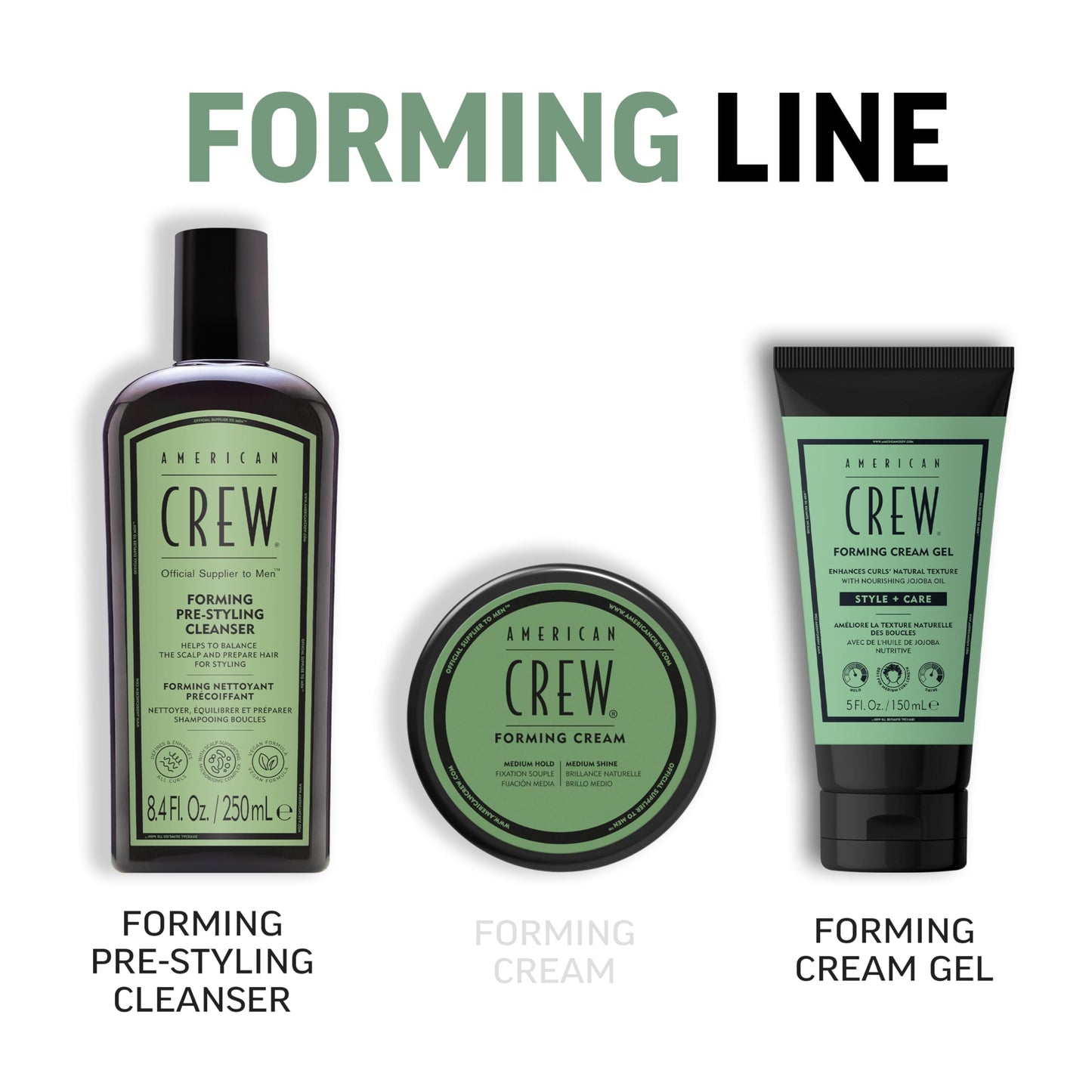 AMERICAN CREW Forming Cream Gel, Curl Defining & Frizz Control with Jojoba Oil, Soft, Flexible Hold & Natural Finish for Curly Hair, 5 fl oz Beauty & Personal Care AMERICAN CREW