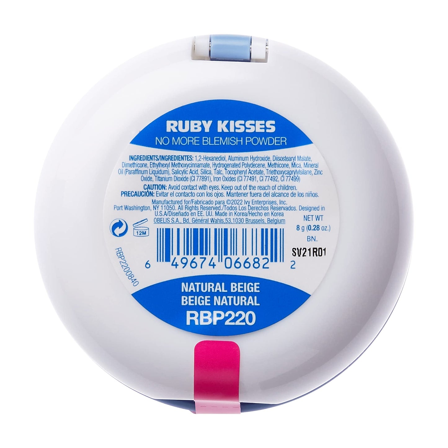 Ruby Kisses No More Blemish Face Powder with Salicylic Acid Korean Makeup Matte Finish Full Coverage Pressed Powder (Natural Beige) Beauty & Personal Care Ruby Kisses