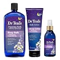 Dr Teals Melatonin Sleep Bath Gift Set (Foaming Bath (34 oz), Body Lotion (8 oz), & Sleep Spray (6oz) - Stress Relief Lavender & Melatonin Promotes Beauty & Personal Care Dr Teal's