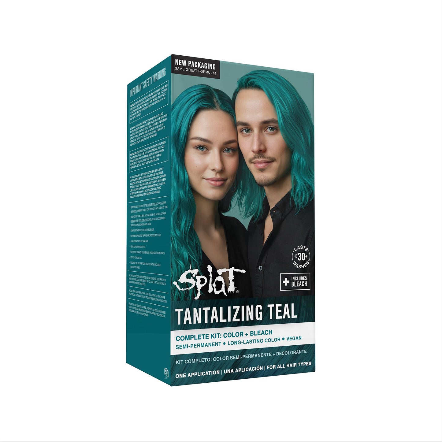 Splat Tantalizing Teal Semi Permanent Hair Dye Kit with Bleach, 1 Application, Includes Teal Hair Dye, Oxide & Bleach Powder, Vegan & Cruelty Free Beauty & Personal Care Splat