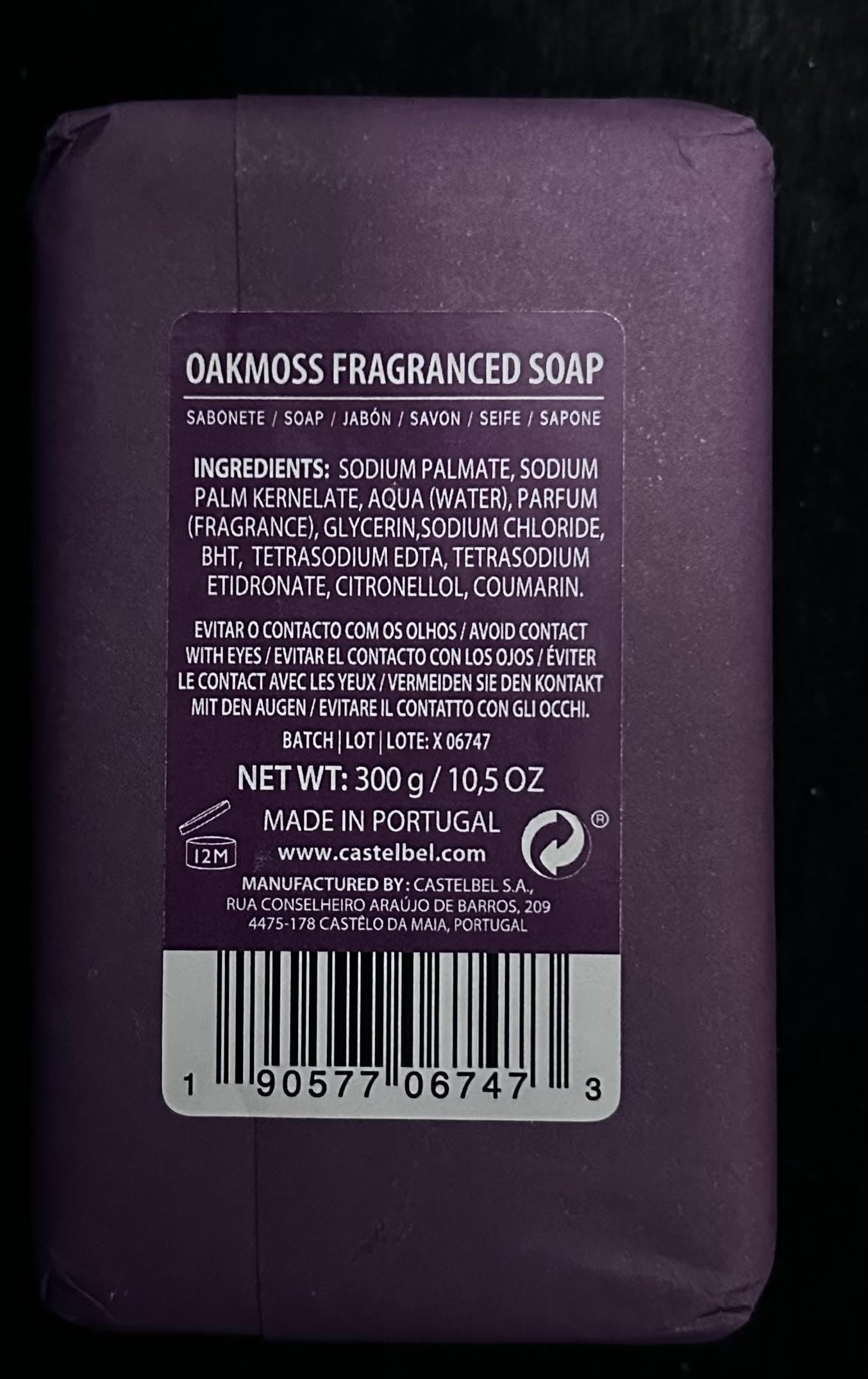 Castelbel Oakmoss Hand-Wrapped Fragrance Soap Bar, 10.5 Oz, Made in Portugal Beauty & Personal Care Castelbel