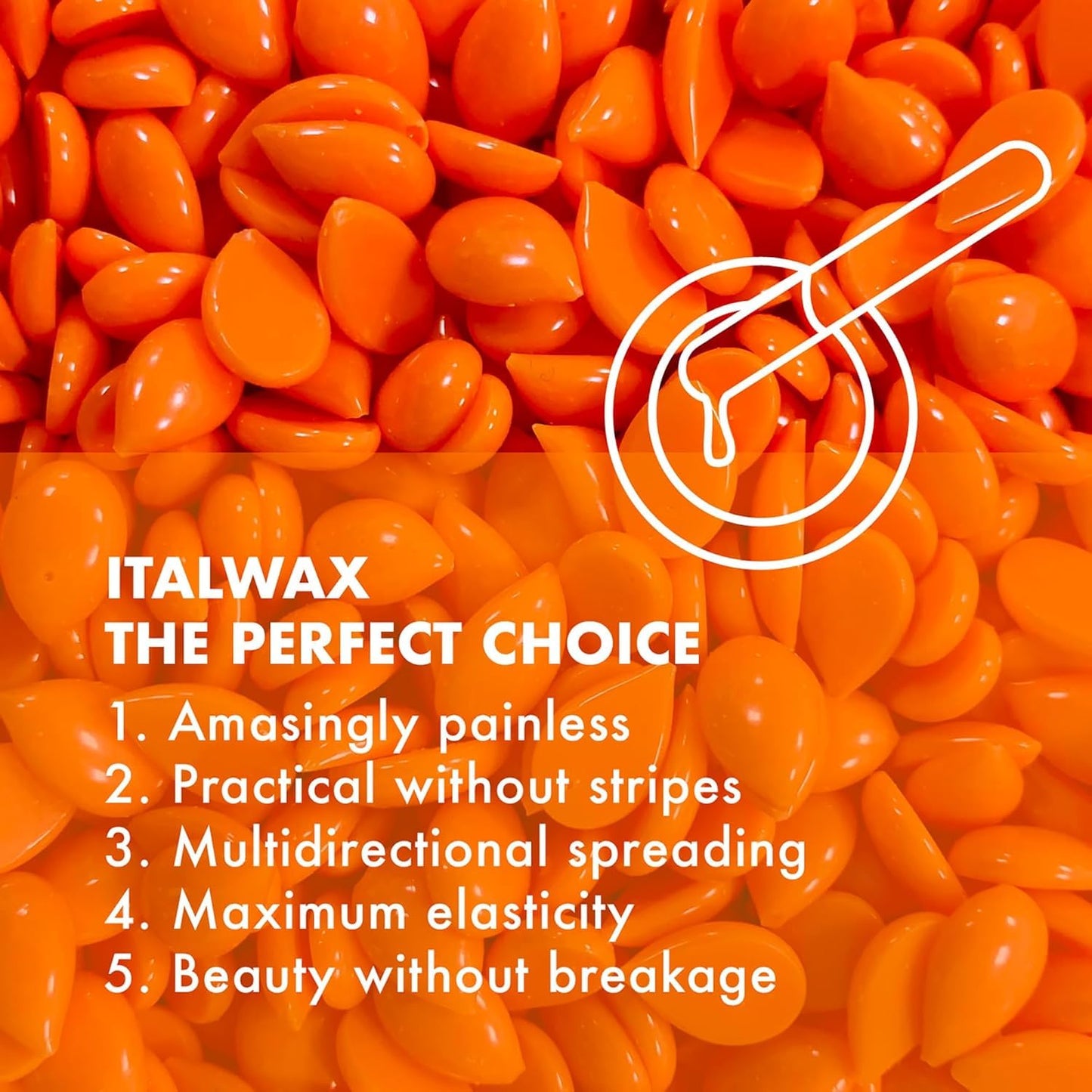 Italwax Top Line Coral Hard Wax Beads 1.65 lb (750 g) - Creamy Strong Grip Wax for Bikini & Coarse Hair, Suitable for Sensitive Skin, Professional Use Beauty and Personal Care Italwax