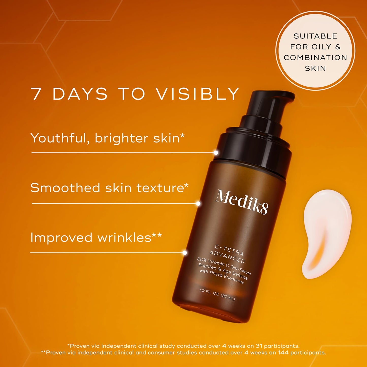 Medik8 C-Tetra Advanced Vitamin C Face Serum with Hyaluronic Acid | Lightweight Daily Facial Serum | Vegan 1.0 fl oz Beauty & Personal Care Medik8