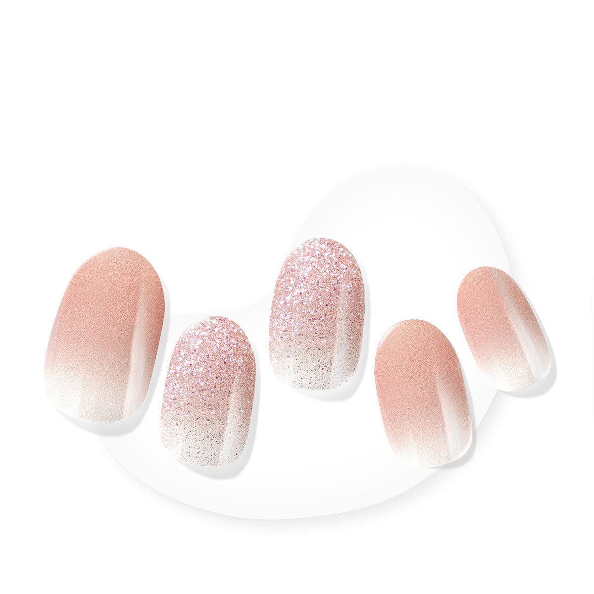 Dashing Diva Glaze Nail Strips - Velvet Blush | Long Lasting, Chip Resistant, Semi-Cured Gel Nails | 34 Salon Quality Nude Ombre Set