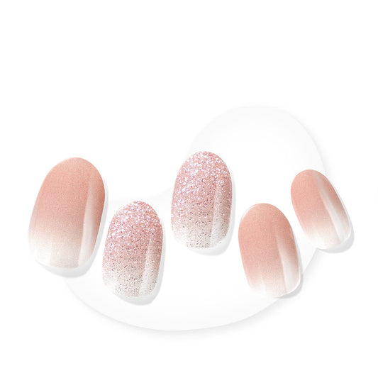 Dashing Diva Glaze Nail Strips - Velvet Blush | Long Lasting, Chip Resistant, Semi-Cured Gel Nails | 34 Salon Quality Nude Ombre Set