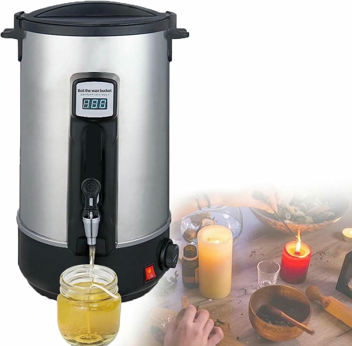 FYLFANYAN Tank to Melt Soy Wax, Wax Meter, Wax Pot to Candles to Make Candles, Paraffin Wax Heater, for Beauty Salon Or Domestic Use, Inoxy Steels ~/ Beauty and Personal Care FYLFANYAN