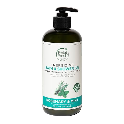 Petal Fresh Rosemary & Mint Bath & Shower Gel, Pure Energizing Body Gel, Daily Cleansing, Natural Body Care, Vegan and Cruelty Free, 16 oz Beauty & Personal Care Petal Fresh