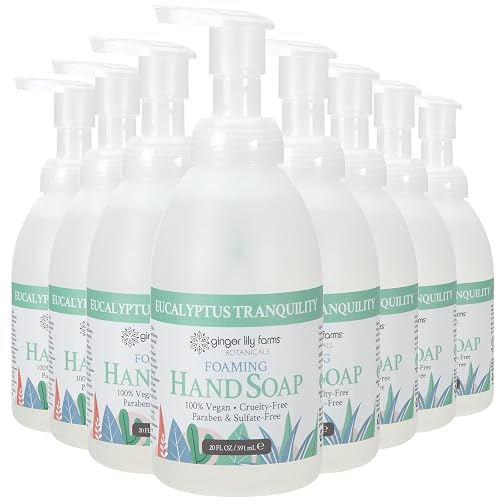 Ginger Lily Farms Botanicals All-Purpose Foaming Hand Soap Refill, 100% Vegan & Cruelty-Free, Eucalyptus Tranquility Scent, 20 Fl Oz (Pack of 8) Beauty & Personal Care Ginger Lily Farms