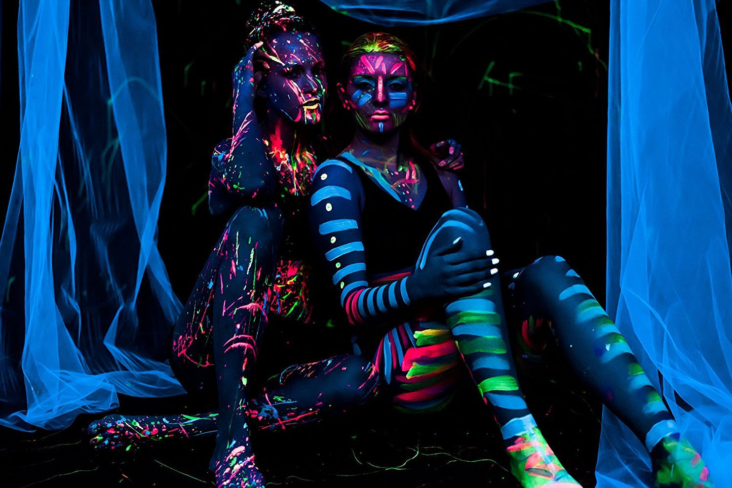 Midnight Glo UV Neon Face & Body Paint Glow - Blacklight Reactive Fluorescent Paint - Safe, Washable, Non-Toxic, Great For Raves, Parties, Festivals Beauty & Personal Care Midnight Glo