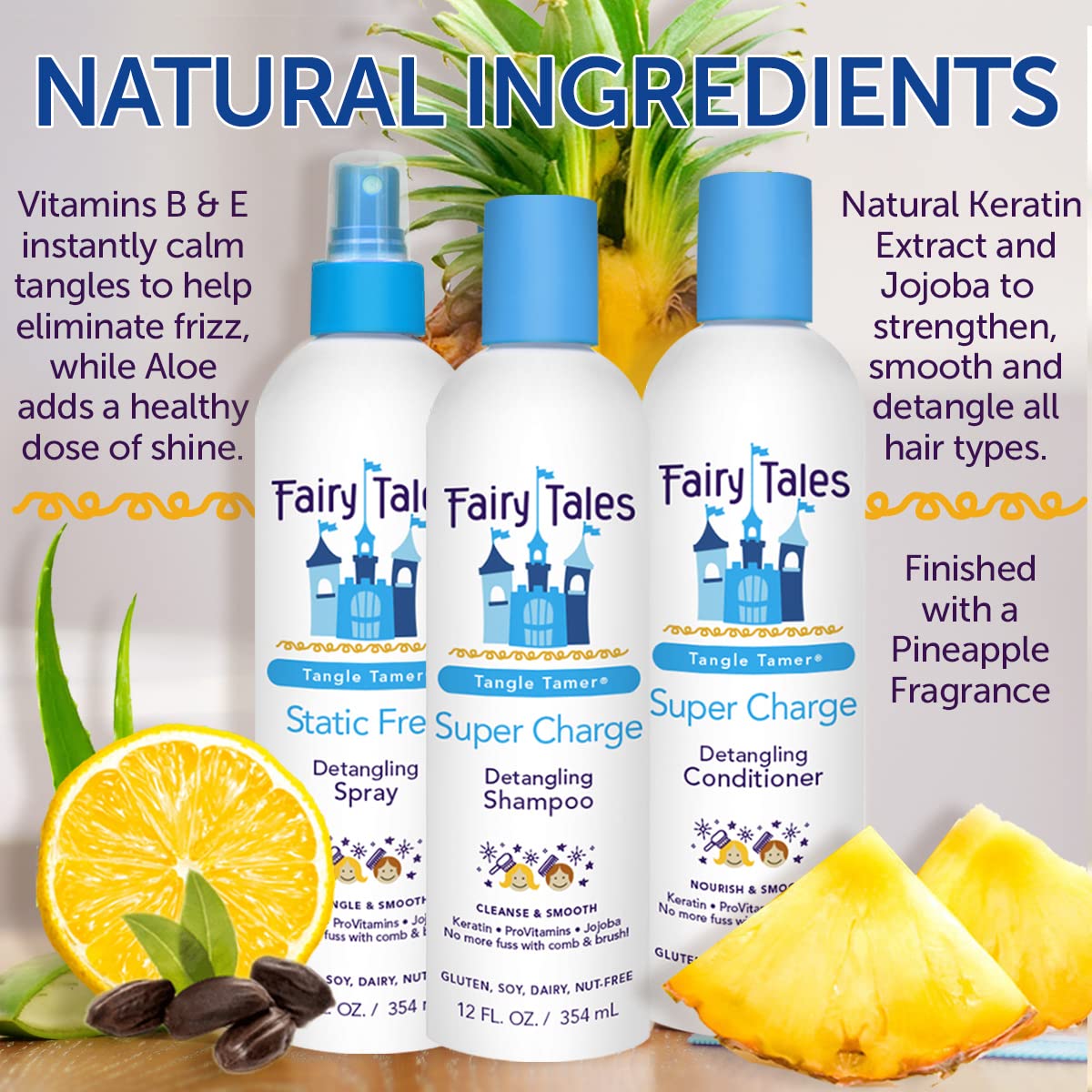 Fairy Tales Tangle Tamer Detangling Shampoo and Conditioner for Kids plus Detangling Spray - Ultra Moisturizing and Anti Frizz Protection - Paraben Beauty & Personal Care Fairy Tales