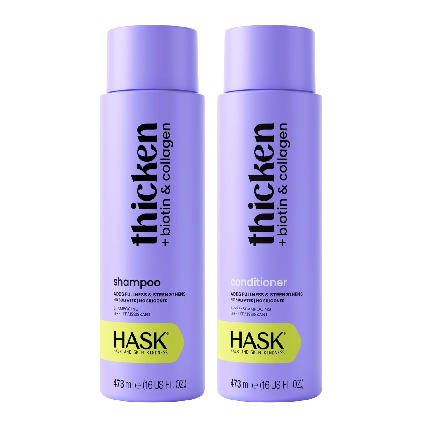 HASK Biotin & Collagan Shampoo + Conditioner Set | Color Safe, Sulfate-Free, Paraben-Free, Gluten-Free, Cruelty-Free | 16oz each, 2 Pack Beauty & Personal Care HASK