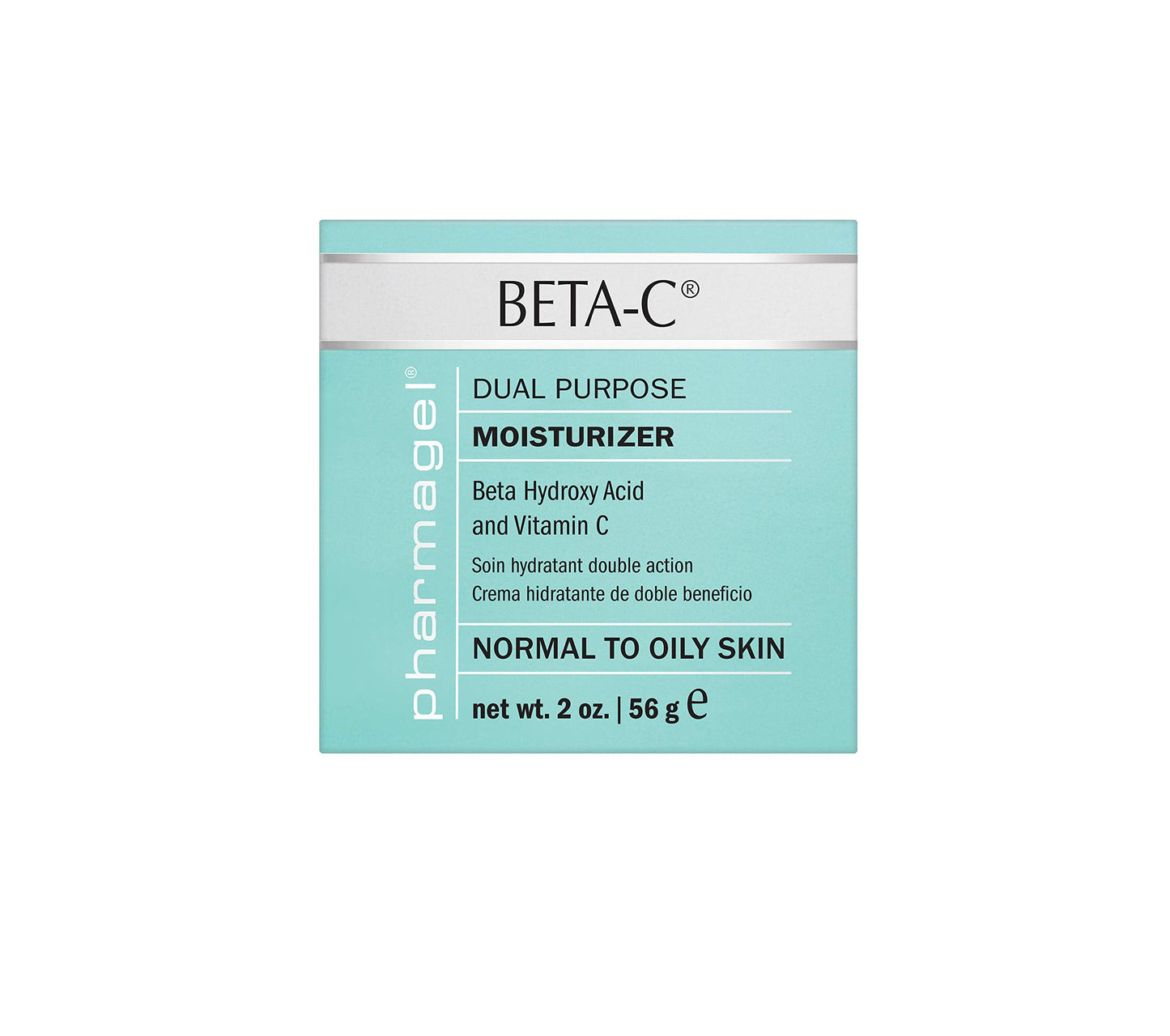 Pharmagel Beta-C Dual Action Moisturizer Normal to Oily Skin | Brightening and Smoothing Face Moisturizer | Pore Minimizer & Rejuvenation - 2 oz. Beauty & Personal Care Pharmagel