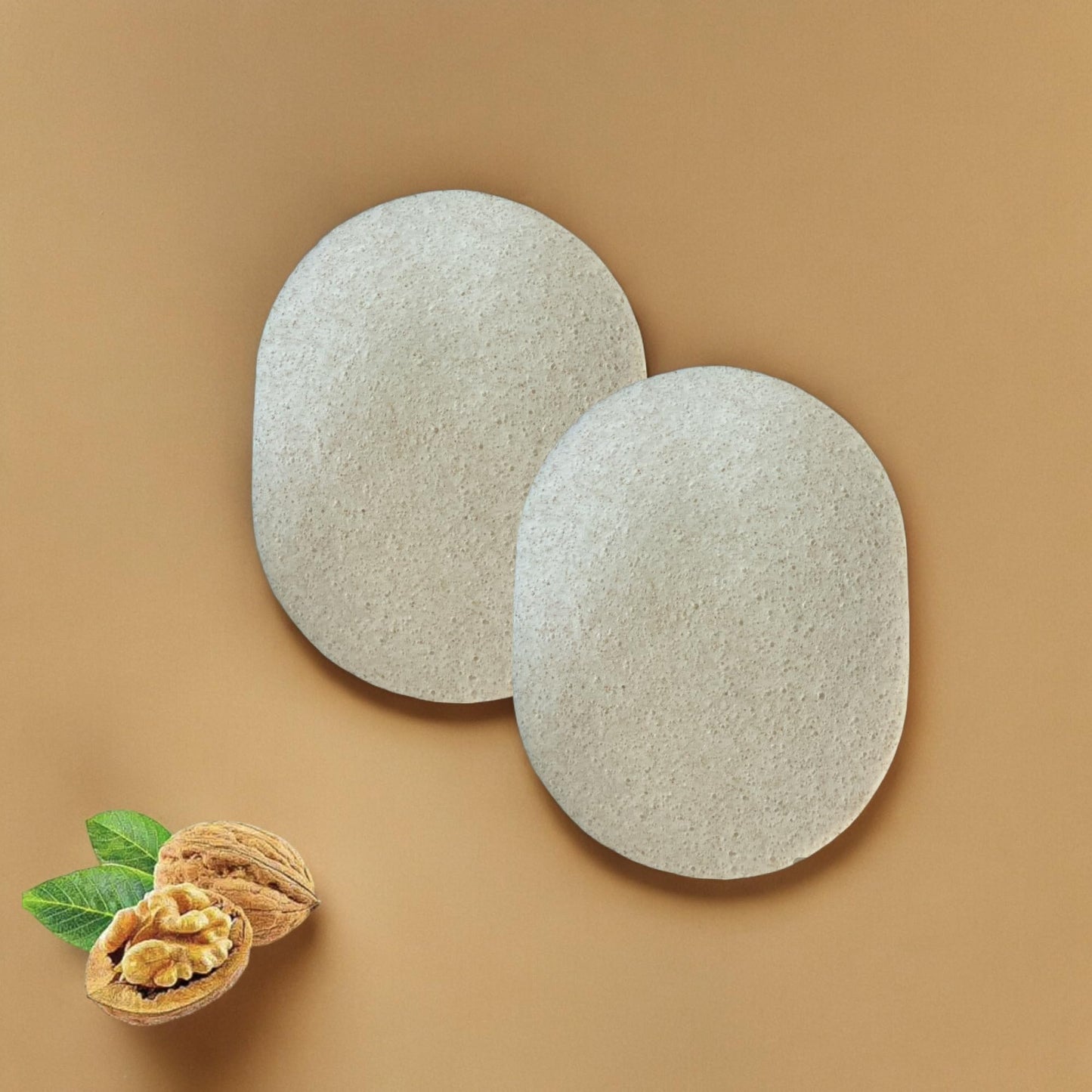 Walnut Facial Exfoliating Sponges (2-Pack) Beauty and Personal Care TVTime Direct