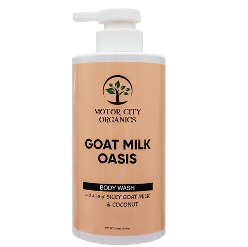 Motor City Organics Goat Milk Oasis Body Wash | Goat Milk Proteins + Lactic Acid | 16.9 oz | Paraben-Free | All Skin Types Beauty & Personal Care Motor City Organics