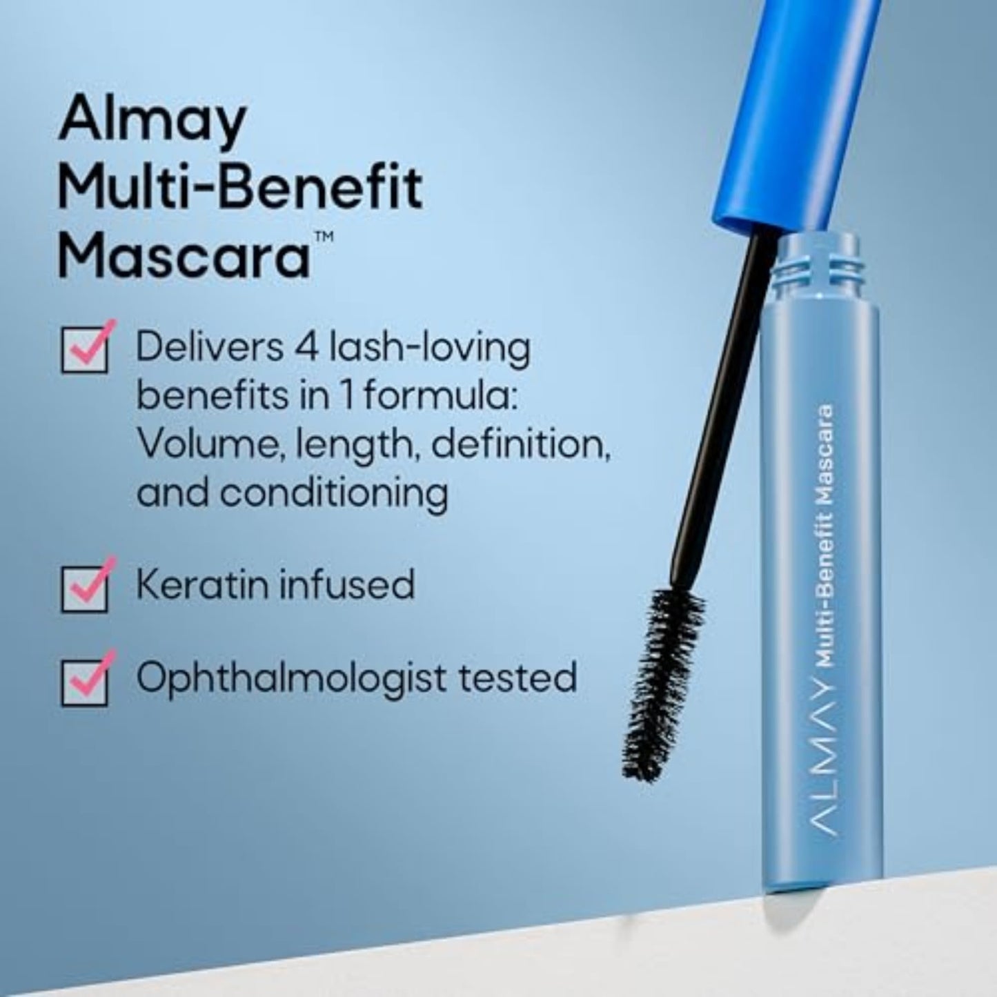 Almay Mascara, Volume, Length, Definition & Conditioning, Multi-Benefit Eye Makeup, Hypoallergenic and Fragrance-Free, 501 Blackest Black Beauty & Personal Care Almay