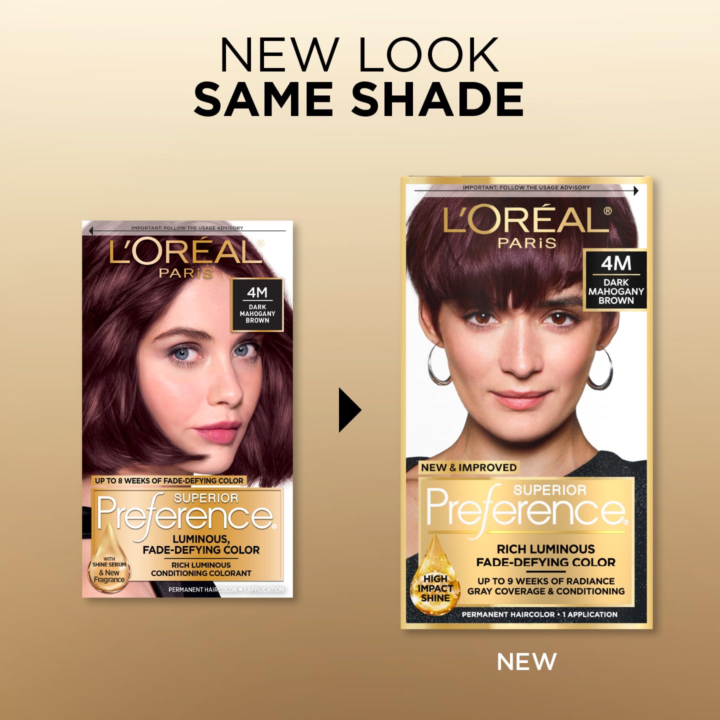 L'Oreal Paris Superior Preference Luminous Fade-Defying Permanent Hair Color, Hair Dye For Up to 9 Weeks of Radiance, Dark Mahogany Brown 4M, 1 Hair Beauty & Personal Care L'Oreal Paris
