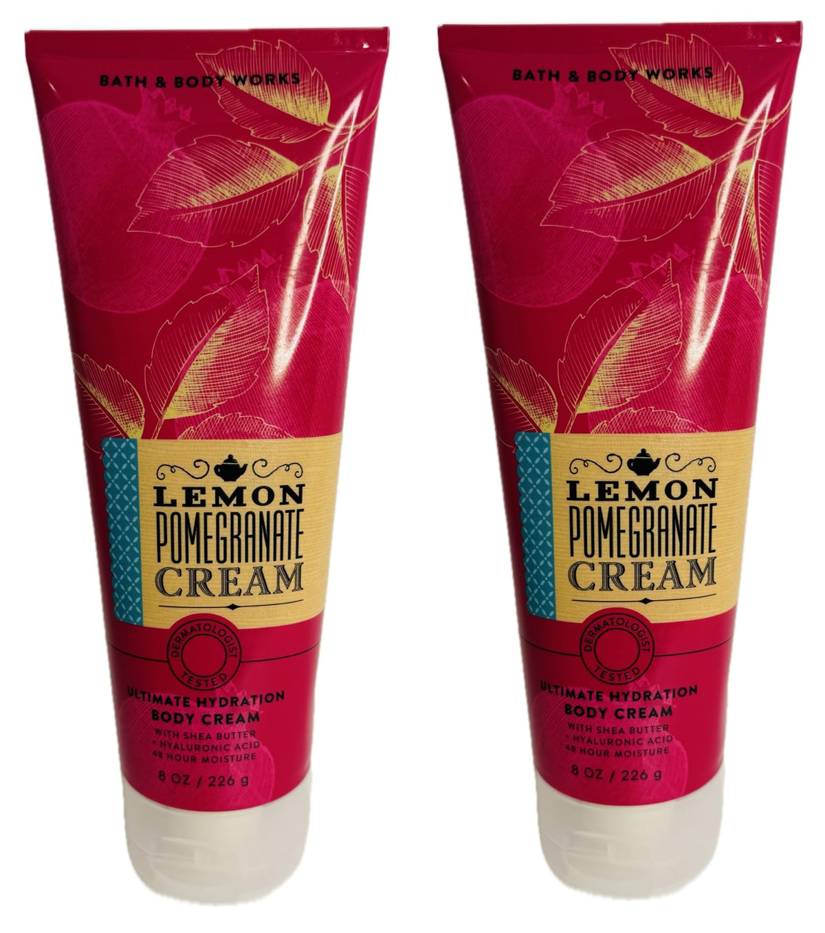 Bath & Body Works Lemon Pomegranate Cream Body Cream 8 oz - 2 Pack