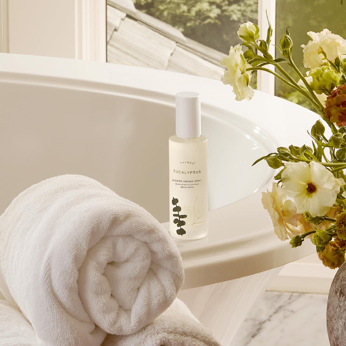 Thymes Daily Shower Spray for a Spa Like Experience - Home Essentials - Mist Scented with Eucalyptus Oil, Italian Lemon, Bergamot & Lemongrass Beauty and Personal Care Thymes