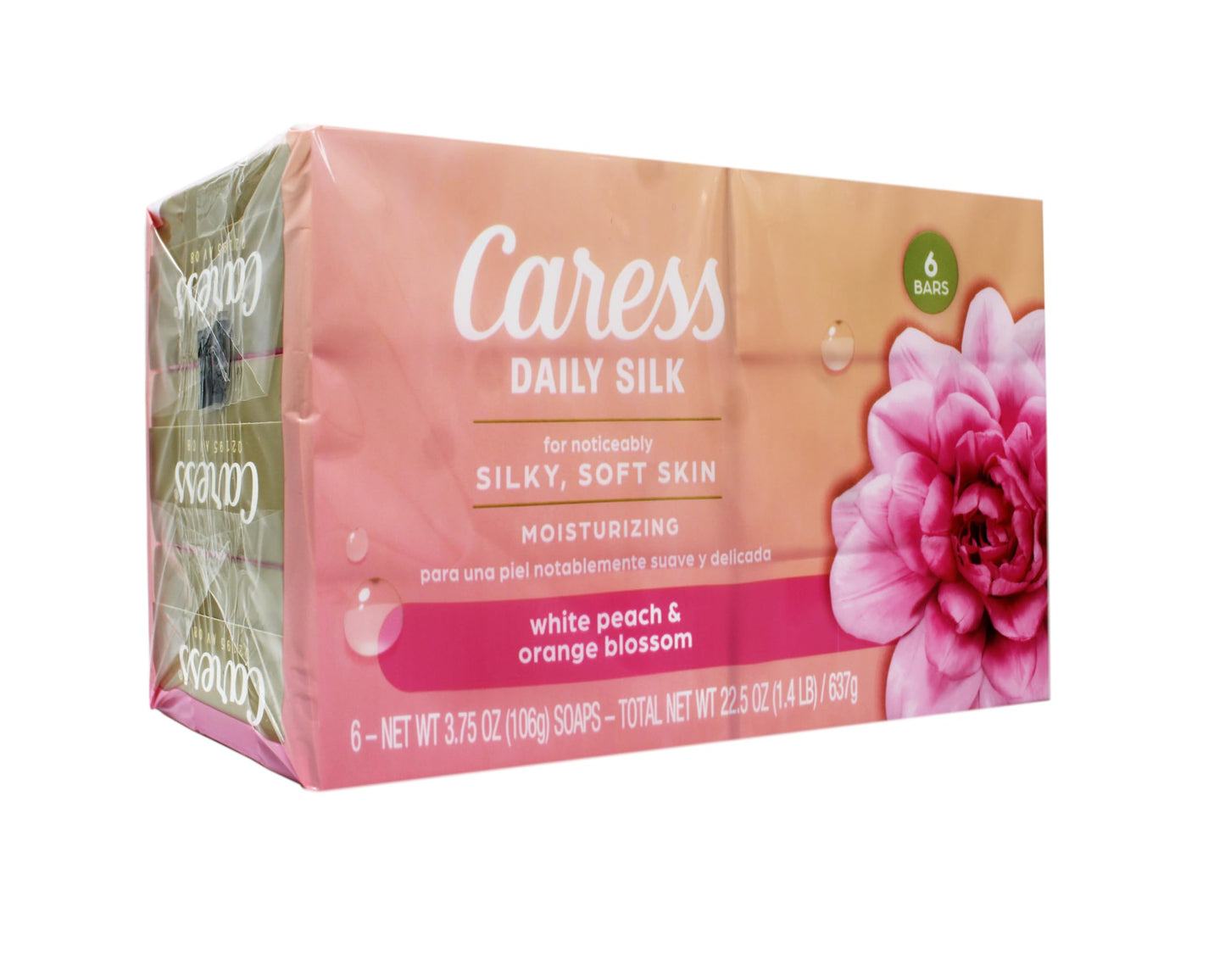 Caress Daily Silk Moisturizing Soap, White Peach & Orange Blossom, 3.75 oz 6 Bars - 3 Pack Beauty & Personal Care Caress
