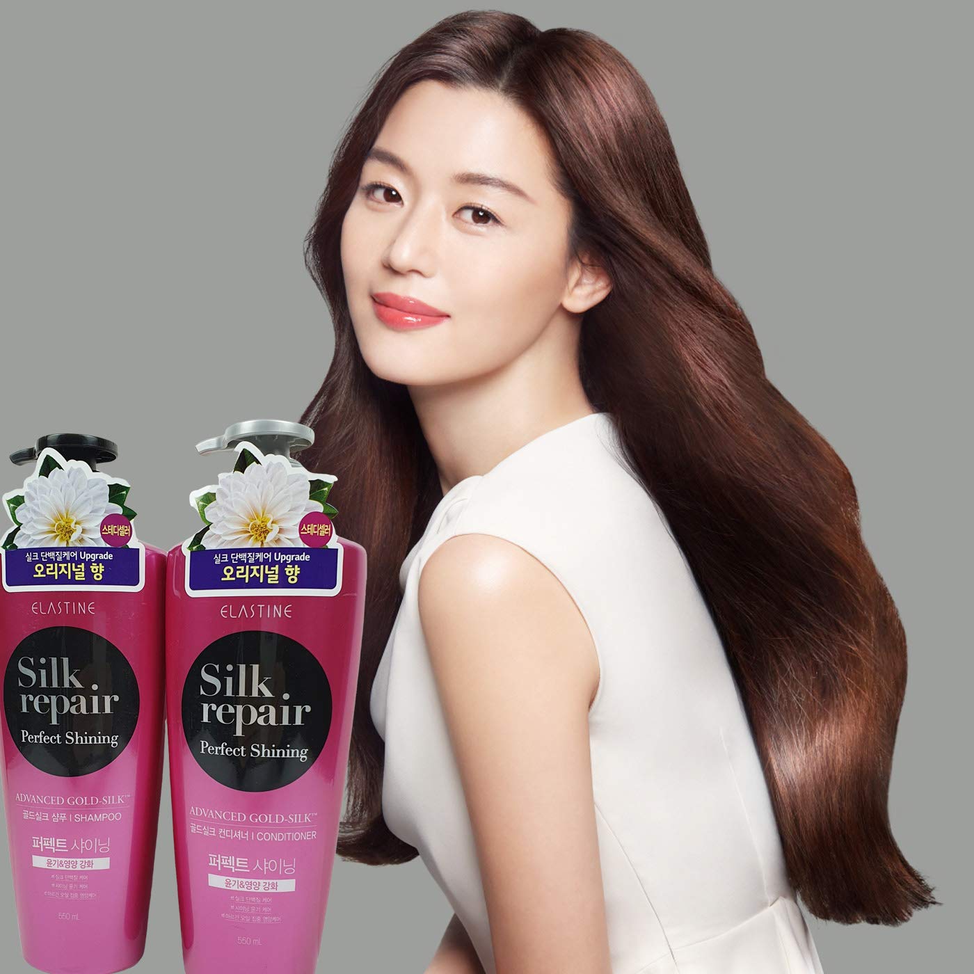 Elastine Silk Repair Perfect Shining Shampoo and Conditioner (550ml 18.6 Fl.oz/each) Beauty & Personal Care ELASTINE(??????)