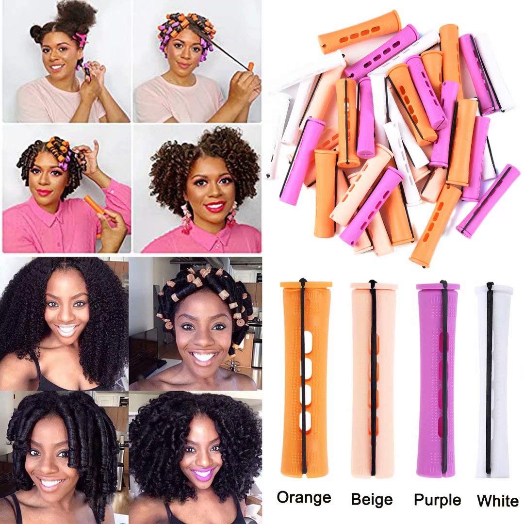 40pcs Perm Rods Set for Natural Hair 4 Sizes Cold Wave Rods Hair Rollers for Women Curling Rods for Long Medium Small Hair Curler Styling DIY Beauty & Personal Care Alimiriam
