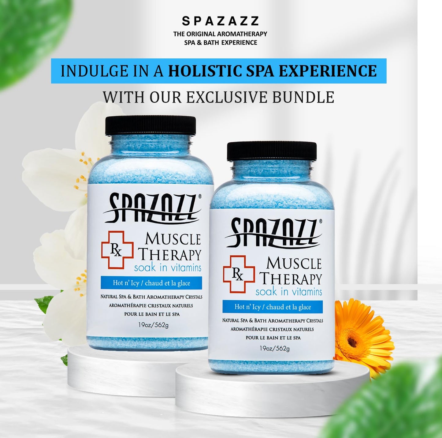Spazazz SPZ-601 RX Therapy Crystals Container Bath Minerals, 19-Ounce, Muscular Therapy Hot N' Icy Beauty and Personal Care Spazazz