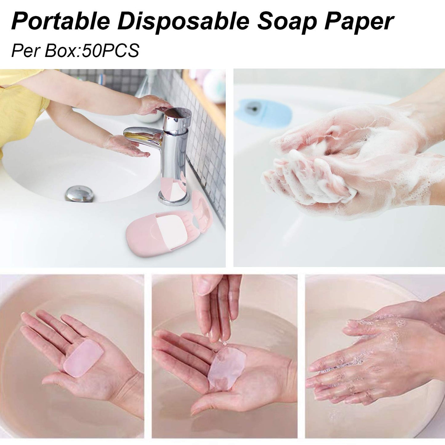 NANASO 4 Boxs(200 Sheets) Paper Soap,Mini Portable Travel Soap Paper Sheets,Disposable Soap Paper for Outdoor,Camping, Hiking,Hand Washing Bath Beauty & Personal Care NANASO