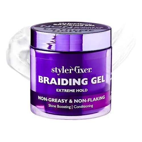 Red by Kiss Styler Fixer Braiding Gel Enhanced - Extra Firm Hold, Anti-Flaking, High Shine, Infused with Advanced Botanicals for Strong, Nourished Beauty & Personal Care Red by Kiss