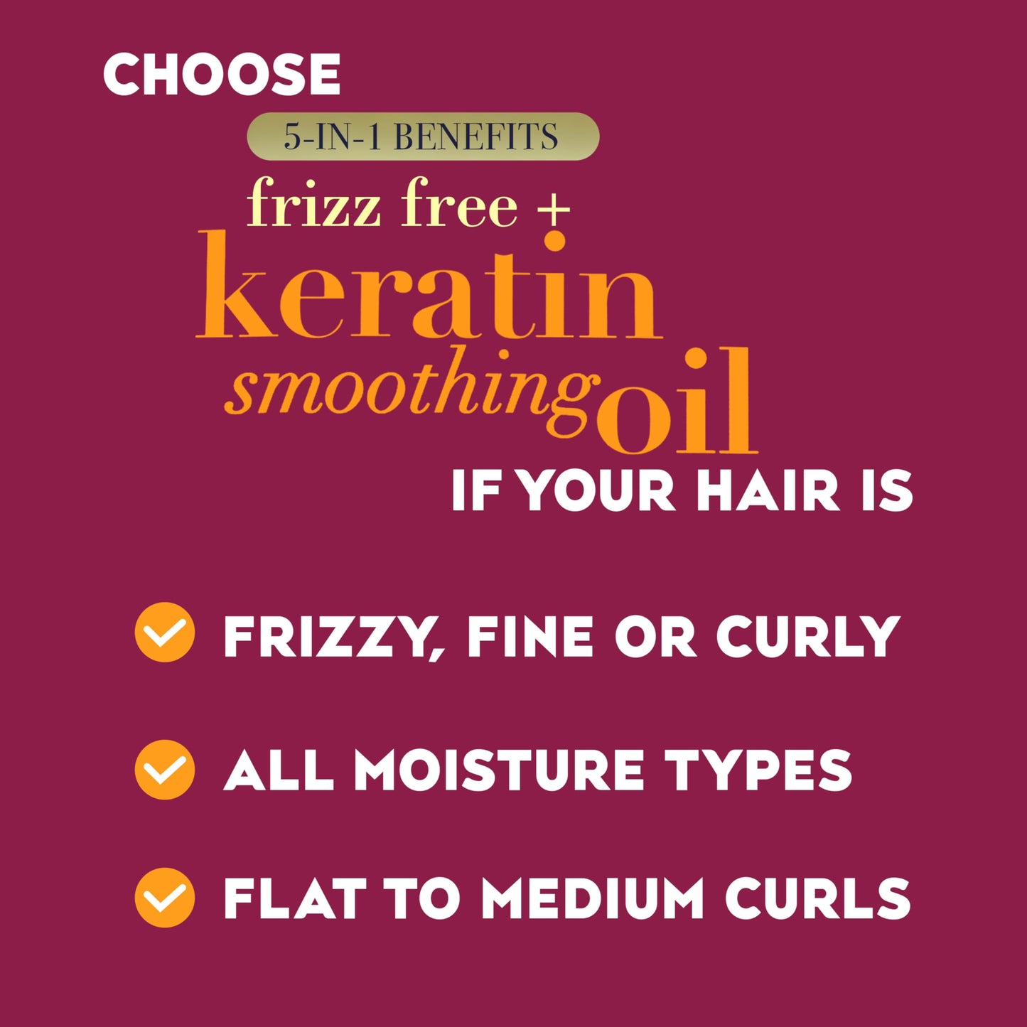 OGX Frizz-Free + Keratin Smoothing Oil Conditioner, 5 in 1, for Frizzy Hair, Shiny Hair, 13 Fl Oz Beauty & Personal Care OGX