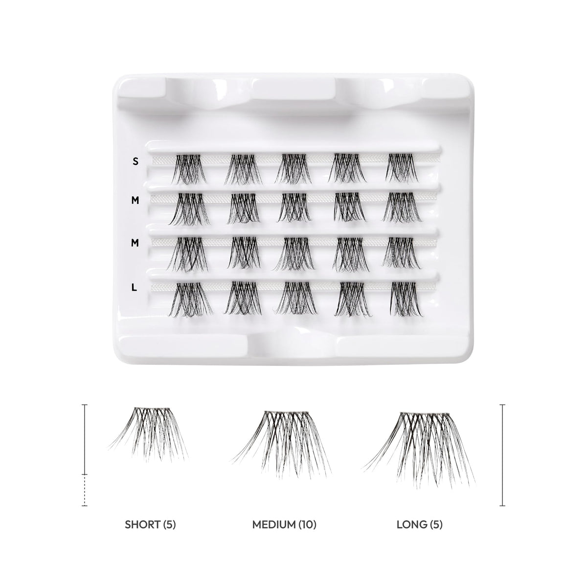 i•ENVY Extended Clear Band Faux Mink Cluster, Ultra Comfort False Eyelashes with Light & Clean Extension Look, Clean Thin Band for Natural Blending