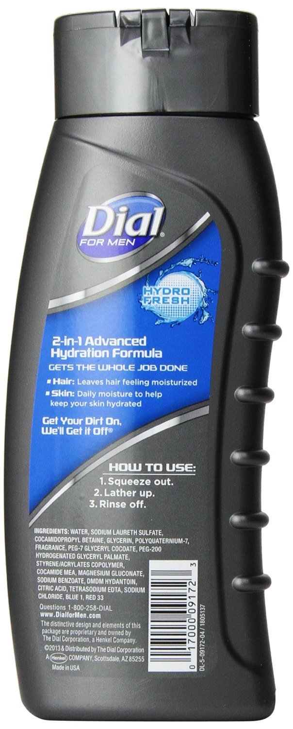 Dial for Men Hair and Body Wash, Hydro Fresh, 16 Fluid Ounce (Pack of 3) Beauty & Personal Care Dial