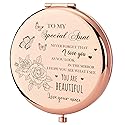 GAOLZIUY Compact Mirror, Rose Gold, 2.5 Inch Diameter, 7 cm L x 6.5 cm W, Luxury Gift for Aunt, Mother, Wedding, Christmas Beauty & Personal Care GAOLZIUY