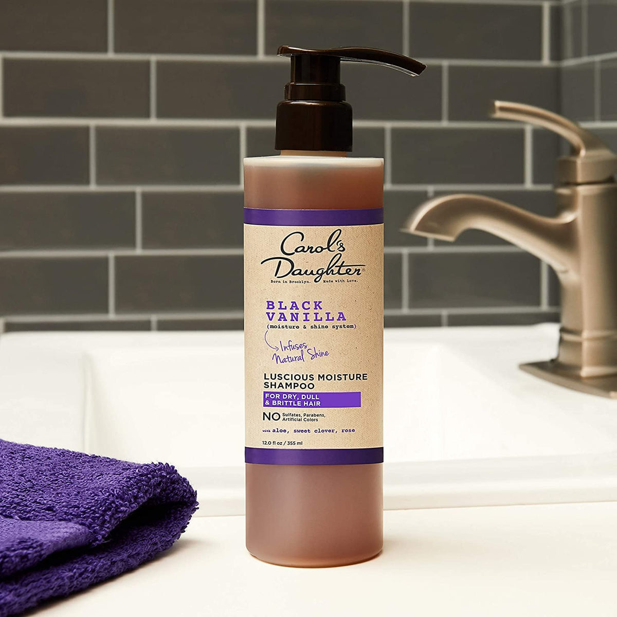 Carols Daughter Black Vanilla Moisture & Shine Sulfate-Free Shampoo, 12 Ounce