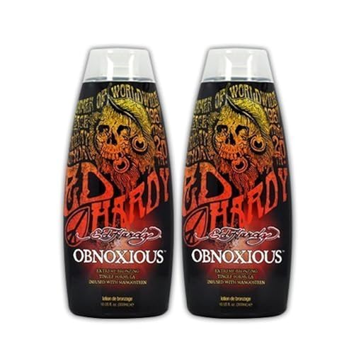 Lot 2 Ed Hardy Obnoxious Indoor Tanning Lotion Accelerator Bronzer Dark Tan Bed Beauty & Personal Care ED HARDY