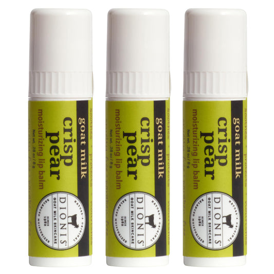 Dionis Goat Milk Jumbo Lip Balm - Moisturizing for Dry, Chapped, Lips, Conditioning with Beeswax, Shea Butter, Coconut Oil - Crisp Pear 0.28oz (Pack Beauty and Personal Care Dionis