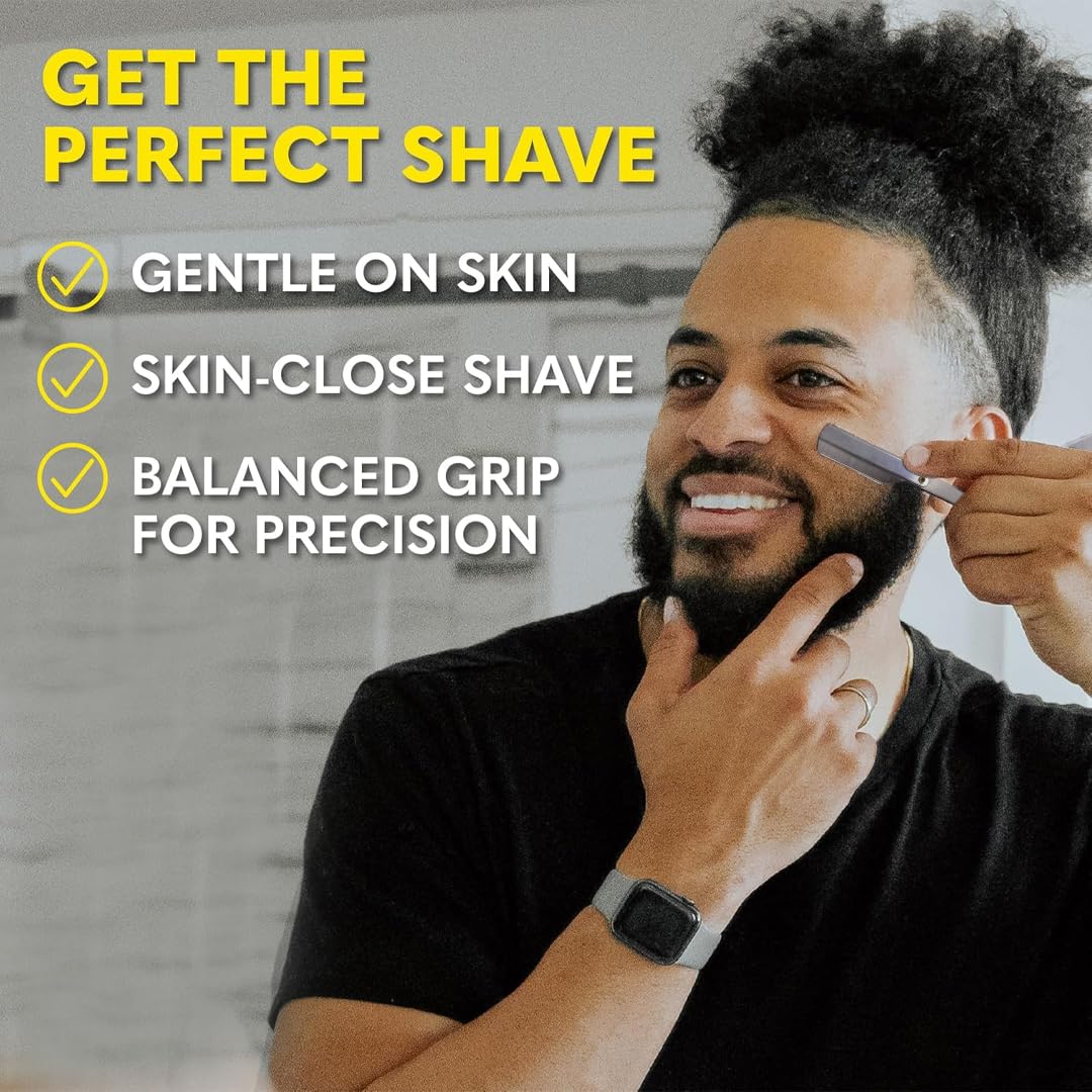 The Beard Club Straight Razor for Men - Navajas Para Barbero - Barber Straight Edge Razor Kit - Single Derby Blade Cutthroat With 5 Replaceable Beauty and Personal Care The Beard Club