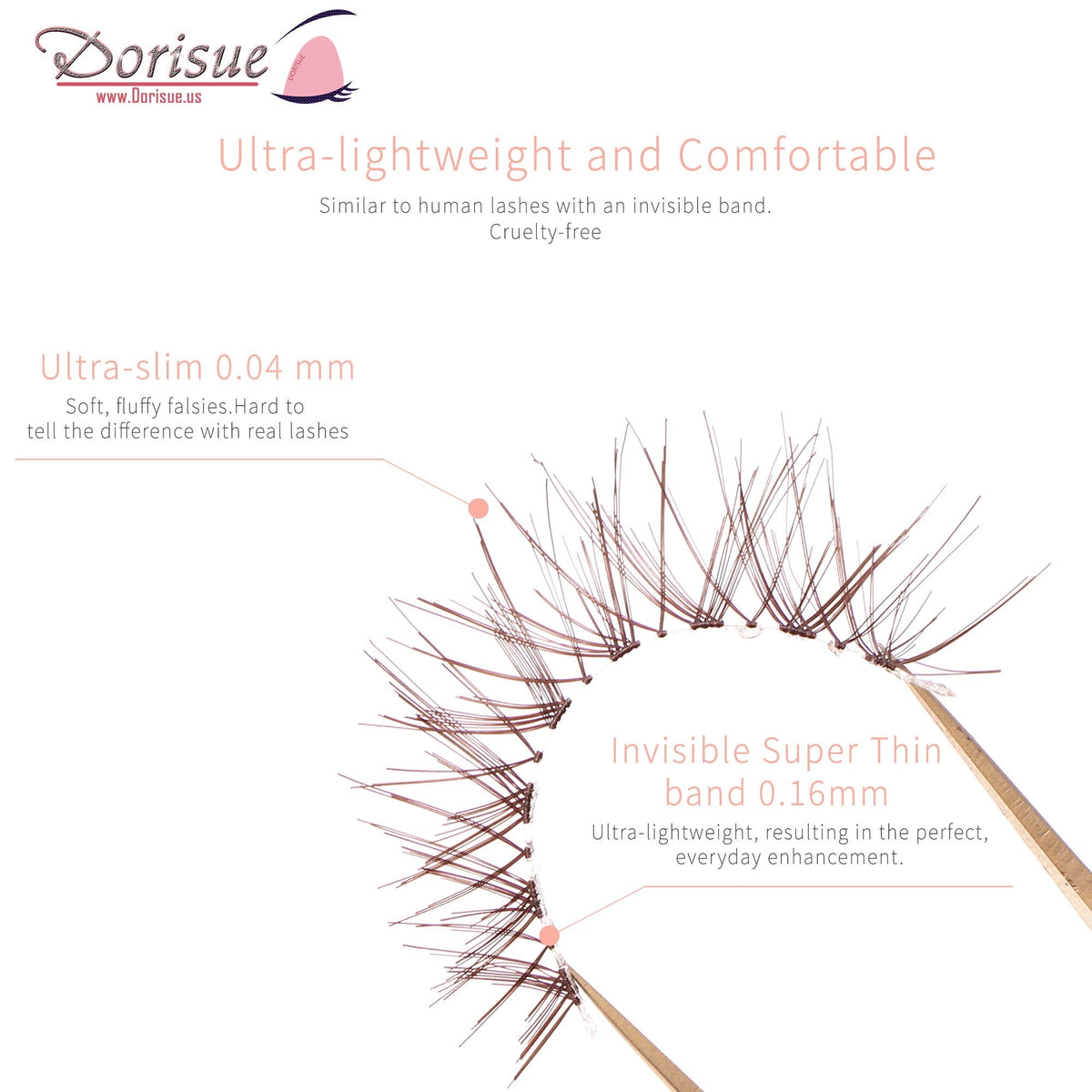 Dorisue Wispy eyelashes Brown lashes Natural looking false eyelashes Lightweight Reuseable 5 Pair Set X4 Beauty & Personal Care Dorisue