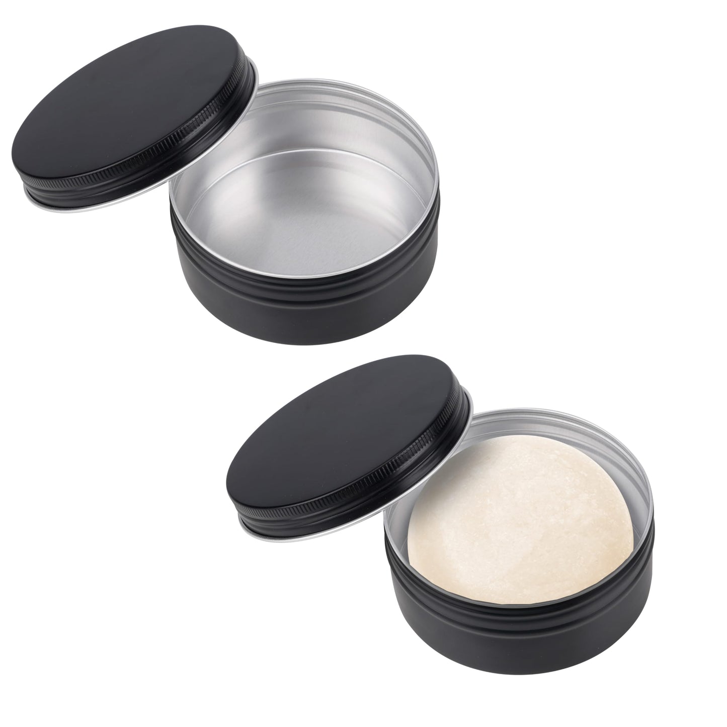 Linkidea Aluminum Shaving Soap Screw Top Tin with Lid, Reusable Storage Case, Travel Shaving Container Replacement Box (Black) Beauty and Personal Care Linkidea